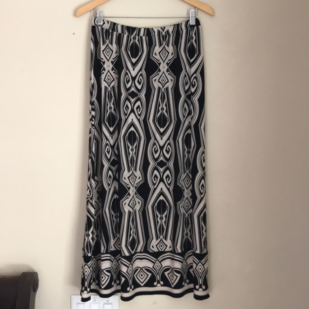 Graphic Black Maxi Skirt